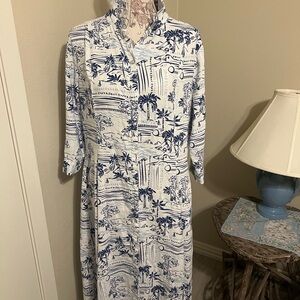 Calypso St. Barth Navy and White Floral dress